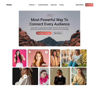 ReelUp - Landing Page Design designinspiration dribbble figma herosection landingpage ui ux videoplatform webdesign