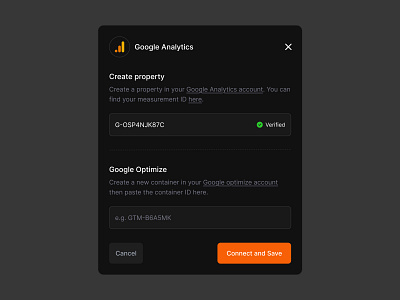 Google Analytics Integration Settings - Created with MadeinFigma components connect apps design figma flows google analytics integration settings integrations product design settings ui ui design ui designer ui kit ux ux design web design website design