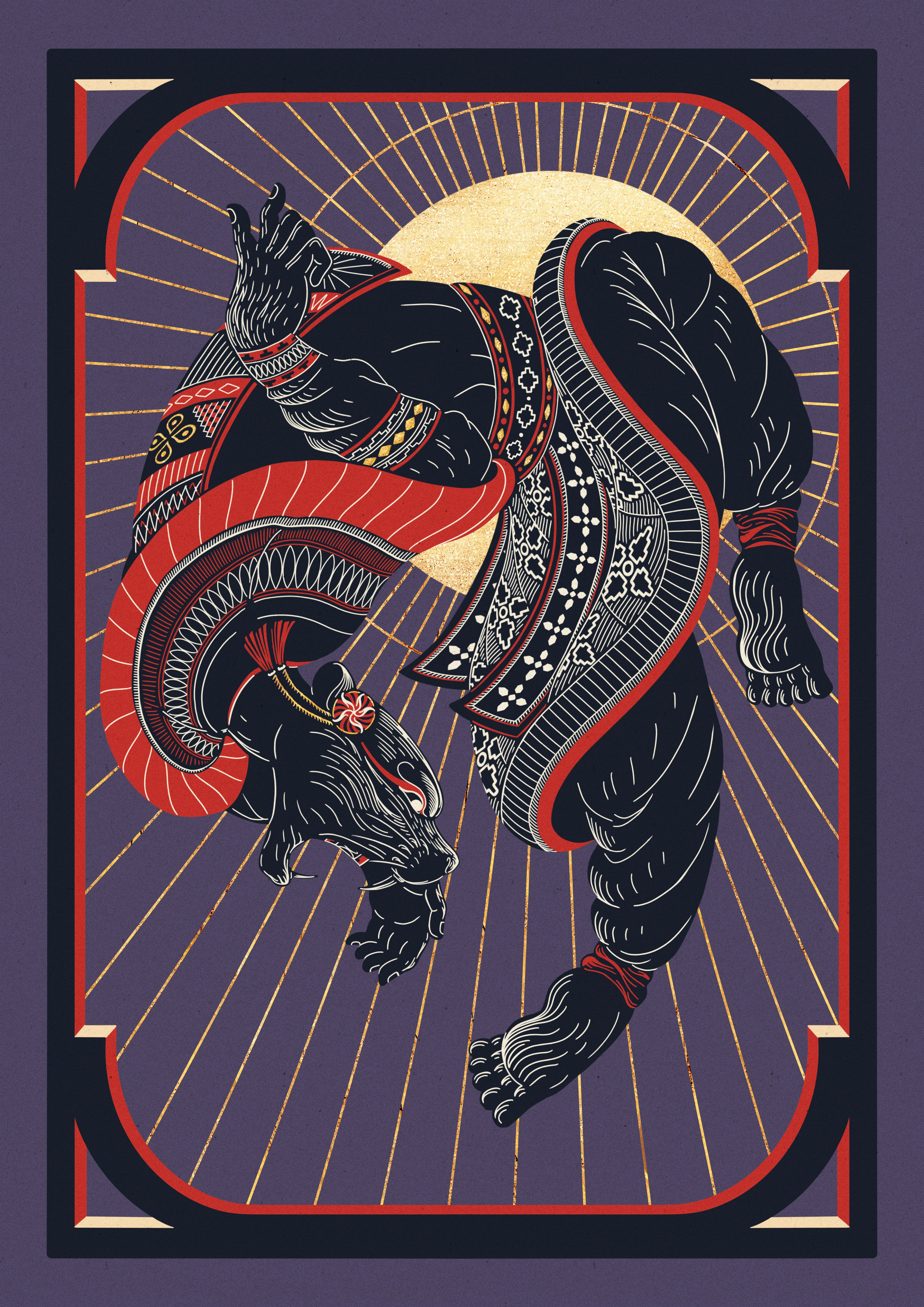 Midnight Dance ancient animal circle culture dance fantasy folk harmony manasuka midnight moonlight movement panther traditional clothes wildlife