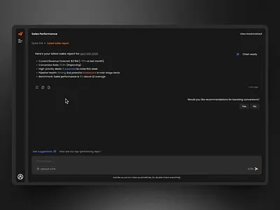 Amped Analytics a.i charts data sales ui ux