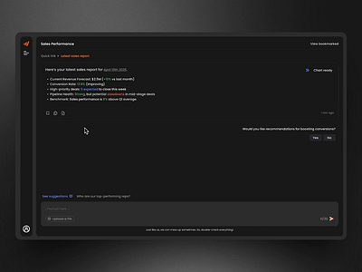 Amped Analytics a.i charts data sales ui ux