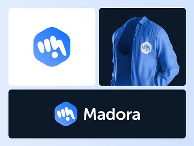 Madora – M + Dot Lettermark Tech Identity Logo blockchain tech logo branding creative logo crypto logo defi logo dot logo fintech logo fitness logo gym logo hexagon letter m logo logo logo design logo designer m logo modern logo polygon startup identity technology logo web3 logo