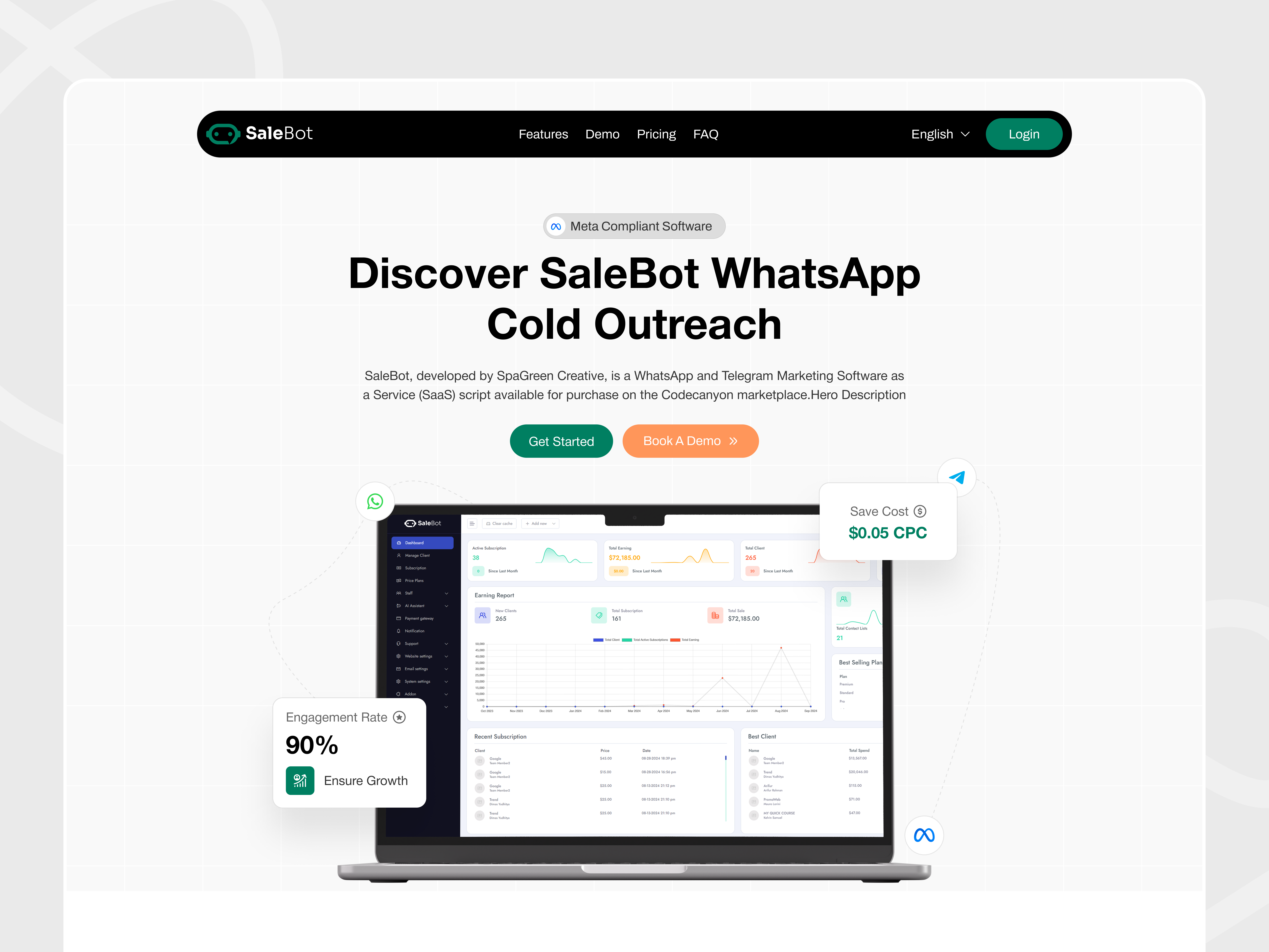 SaleBot - Landing Page Design design landing page product design ui uiux web design website website design