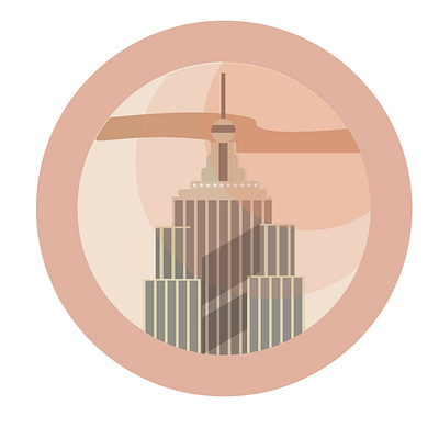 empire state building graphic design illustration