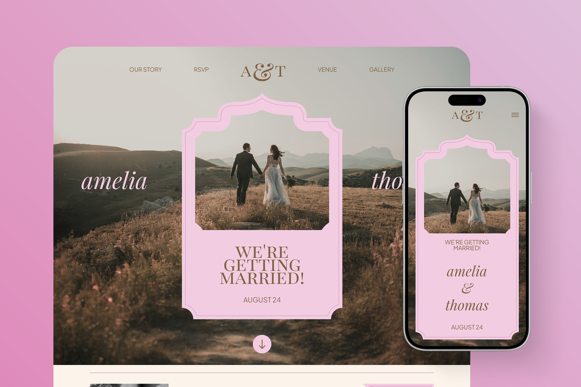 Wedding Invitation Landing Page bride homepage landing page main page ui uiux web design website wedding wedding invitation