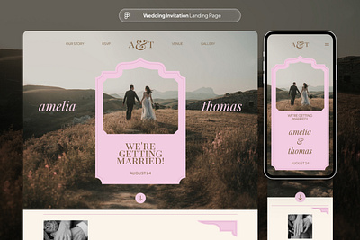 Wedding Invitation Landing Page bride homepage landing page main page ui uiux web design website wedding wedding invitation