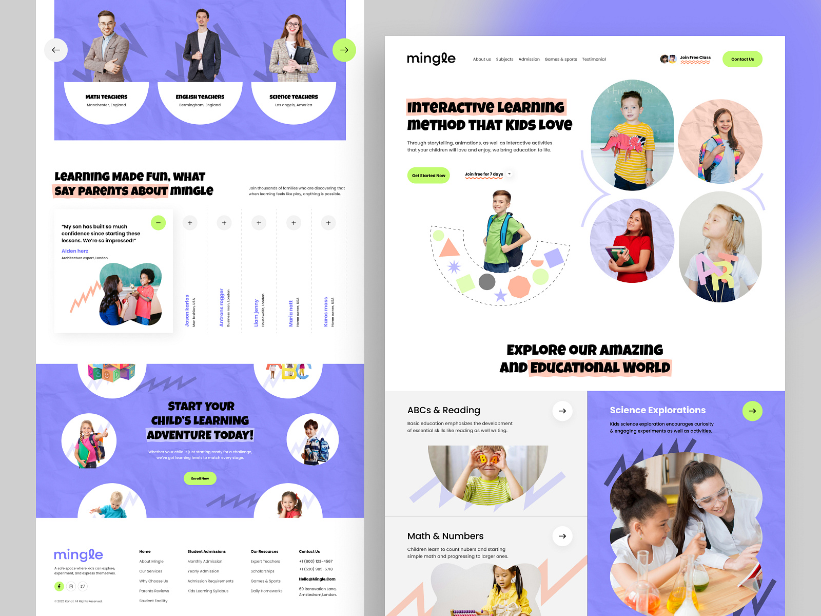 Kids Learning school website - web design - landing page by Jabel - UI ...