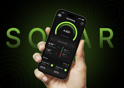 Solar Panel Mobile App energyappdesign mobileappdesign renewableenergyapp saasdesign smarthomeui solarapp uxuidesign