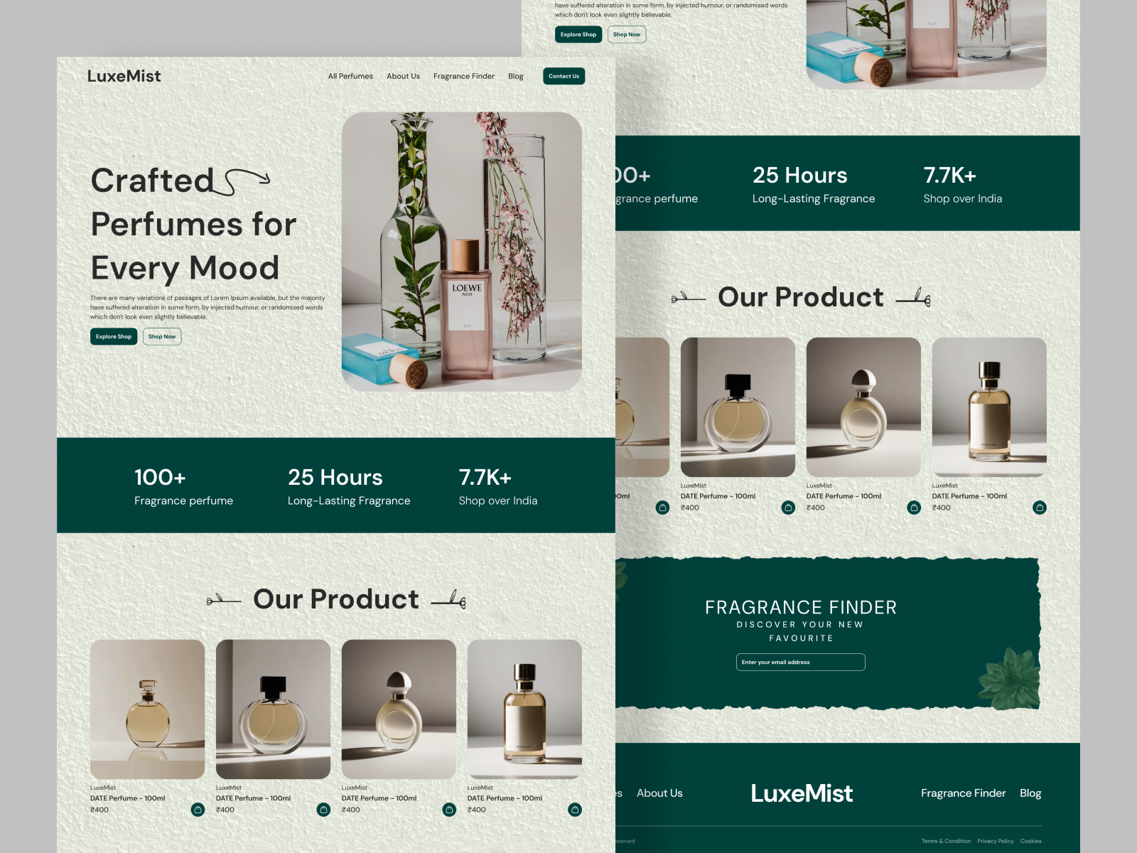 Perfume website UI💐✨ 3d abstract dribbbleshot figmadesign fragrancedesign moderndesign perfumewebsite uidesign