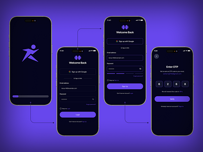 Login-Sign up Screens Mobile App app create account design forgot password ios app login design login form login page login screen mobile app mobile sign up registration sign up form sign up page sing in sing up uiux