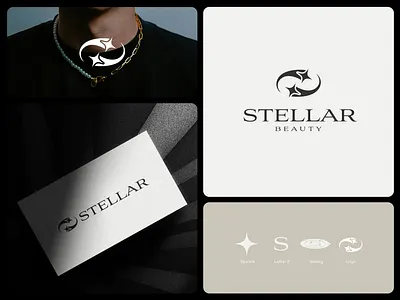 Luxury beauty jewelry Logo design beauty branding cosmetic jewelry logo logo design luxury sparkel star