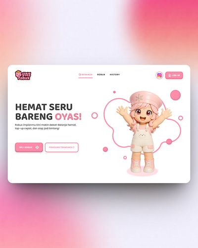 Top-Up Robux Web Design design design inspirations figma landing page landing page design top up design ui uiux user interface web design