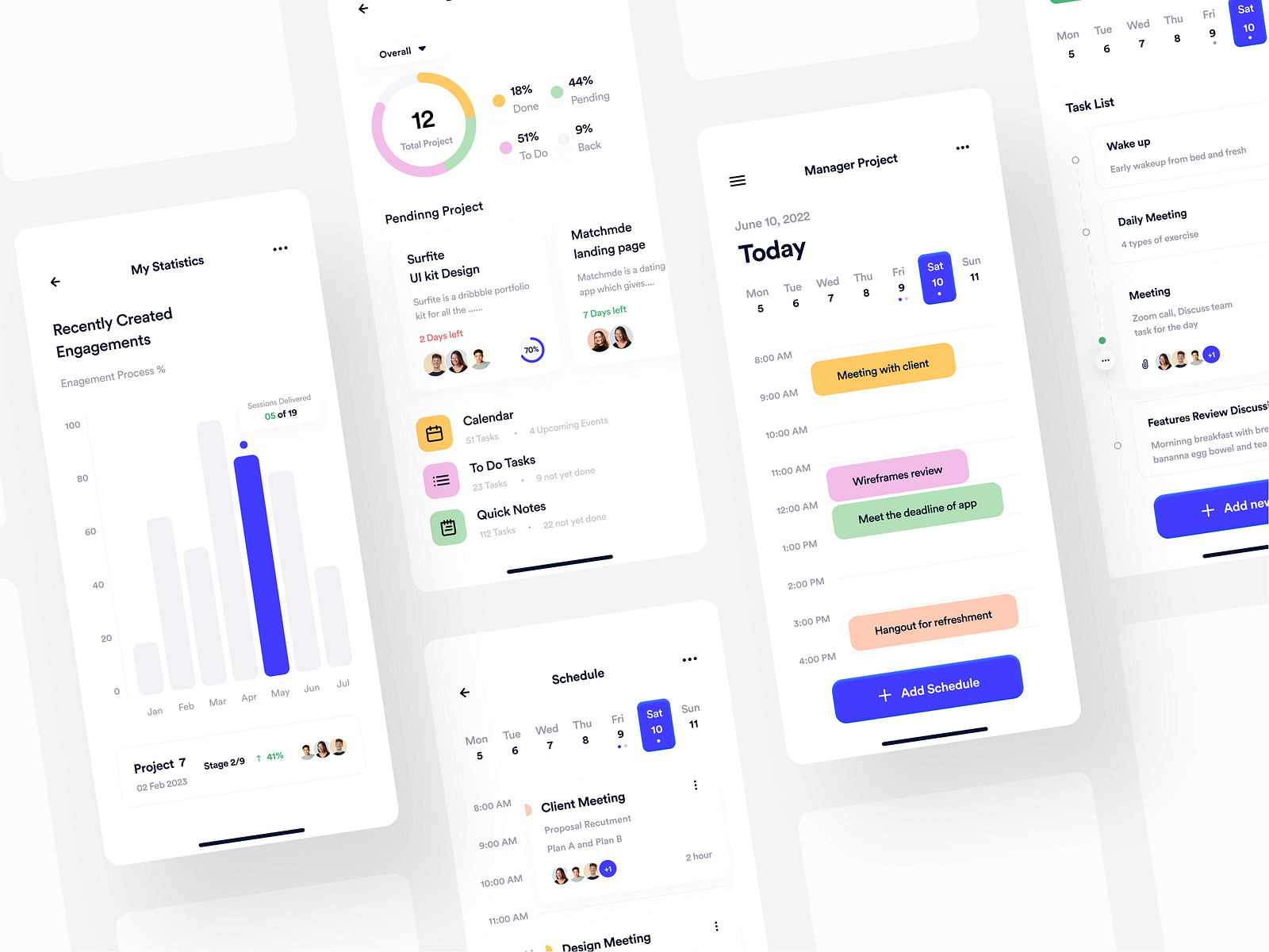 Project Manager App Ui - 03 By Saber Ali For Squidx Agency On Dribbble