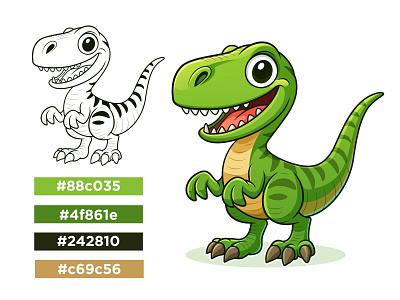 Cute Dinosaur Cartoon Drawing Vector, Custom Character Design beehaya branding cartoon cartoon character logo cartoon dinosaur character design custom cartoon mascot design dino illustration dino mascot dinosaur character dinosaur clipart dinosaur design graphic design illustration logo mascot design mascot dinosaur vector vector mascot