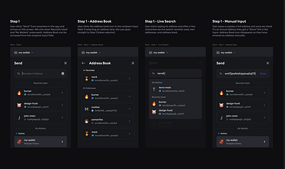 Station Wallet - Send Flow dark ui web3