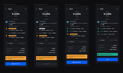 Station Wallet - Multi-Tx Flow dark ui web3