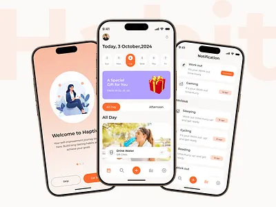 Habit Tracker Mobile App analythics app app design application application ui clean design design studio goals habit habit app habit tracker management mobile mobile app design mobile interface task management ui user experience user interface