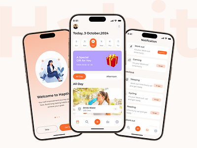 Habit Tracker Mobile App analythics app app design application application ui clean design design studio goals habit habit app habit tracker management mobile mobile app design mobile interface task management ui user experience user interface