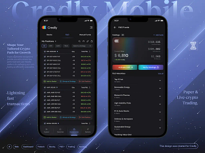 Fintech Mobile app - F&O page application banking branding crypto dark theme design finance finance dashboard fintech fintech dashboard fintech web graphic design illustration logo markets page minimal mobile app trading ui web design