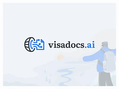 Logo for visadocs.ai branding graphic design icon identity logo logotype travel