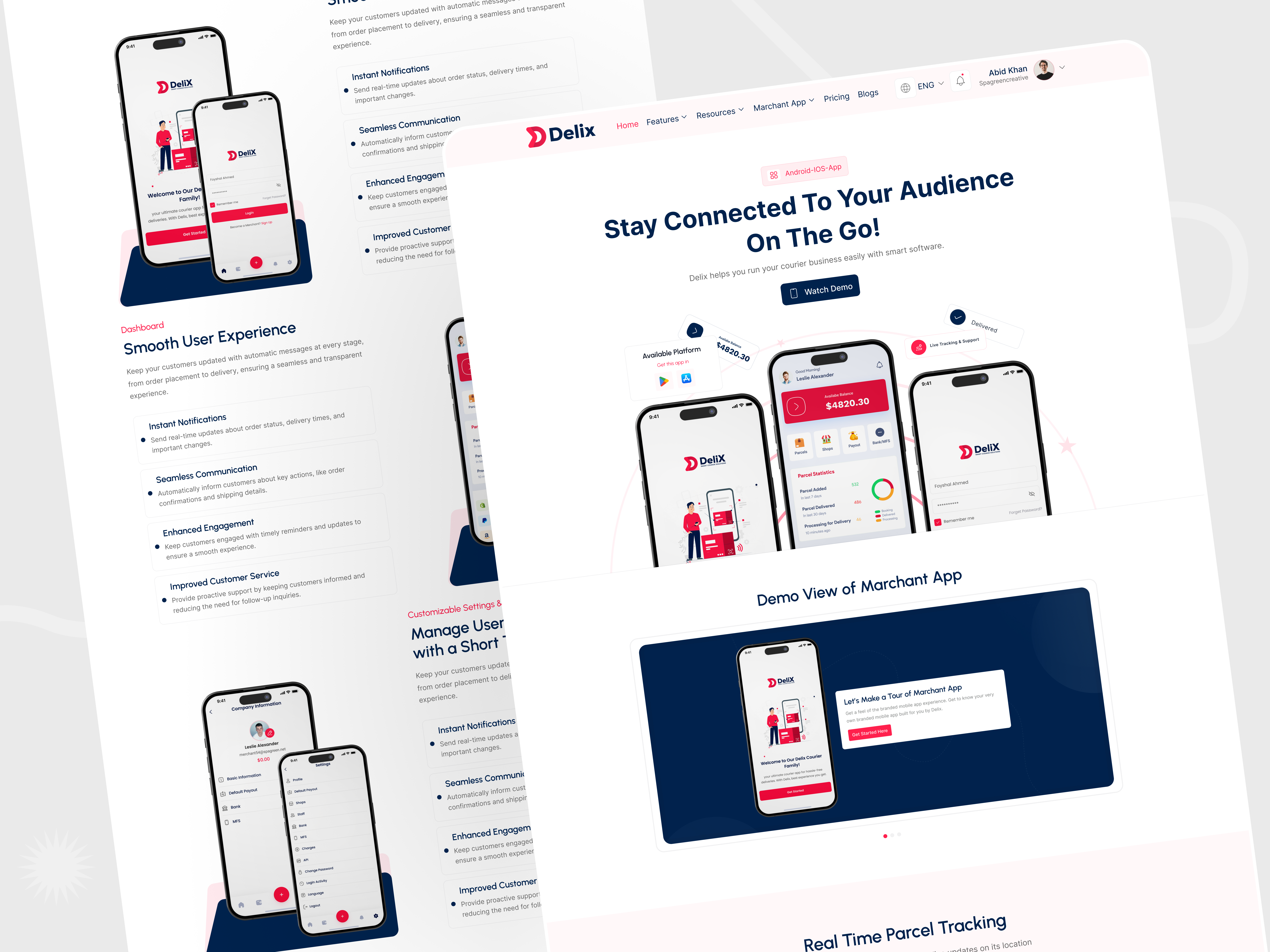 Landing Page for Courier Merchant App - SAAS landing page saas ui uiux ux web design website website design