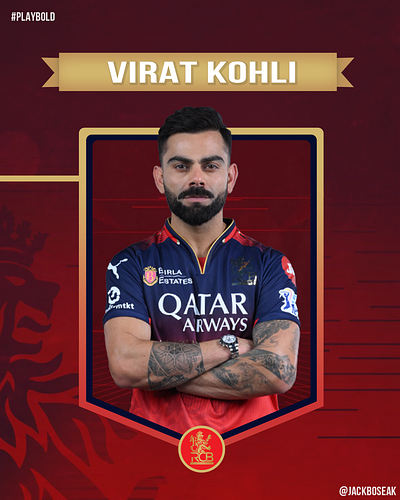 RCB 2025 Player Design Series branding graphic design motion graphics poster sports