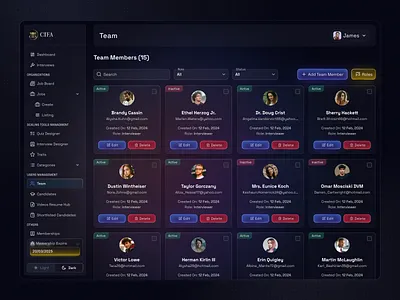 Team Management Panel ai saas app design beautiful desingn best design agency best designer on dribbble black ui dark ui mafruh minimal ui product design pwa saas saas design sohag team management top rated design agency ui ux vibrant ui