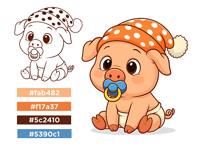 Cute Mascot Design | Adorable Piglet Drawing in Cartoon Style animal cartoon animal mascot baby animal baby pig beehaya cartoon cartoon character logo cartoon pig cartoon style character design cute cute animal design graphic design illustration logo mascot design pig mascot vector