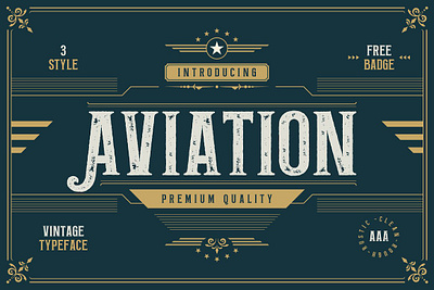 Aviation - Vintage Typeface aviation vintage typeface badge font font label font retro serif retro font sans serif font serif typeface typography font vintage vintage font vintage typeface