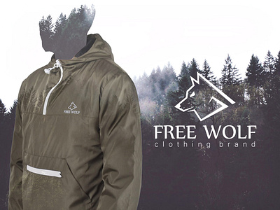 FREE WOLF clothing brand branding design graphic design illustration logo