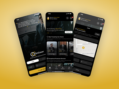 OnCover Bodyguard Mobile App bodyguard bodyguard app experience figma mobile app ui design uiux user experience user interface ux design