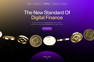 Finance Landing page hero section 3D animation 3d 3d animation 3d art e commerce ecommerce finance fintech landing landing page web web design webdesign website
