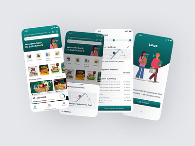 Grocery App for Users, Riders & Shops app ui ux