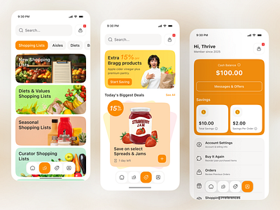 Smart Grocery Shopping App – Fresh & Seamless UI app app design delivery app ui e commerce ecommerce ecommerce app fresh food app grocery grocery app grocery shopping ui ios mobile mobile app mobile ui shopping app ui design uiux