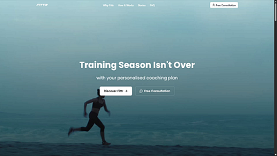 FITTR - Fitness and Nutrition Landing Page fit fitness fittr gym landing page light minimalist nutrition sleek theme workout