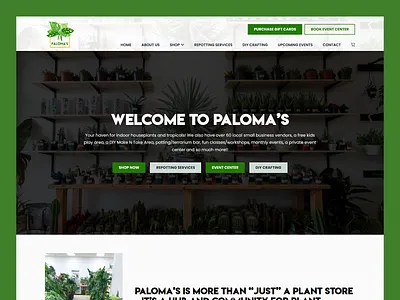 Paloma's Plants // Web Design community ecommerce event gift plants retail vegetation web design