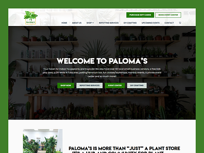 Paloma's Plants // Web Design community ecommerce event gift plants retail vegetation web design