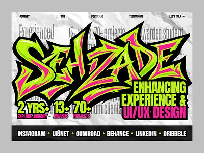 Sehzade - Grafitti Theme Personal Website grafitti graphic design interface landing page ui uiux uiuxdesign user interface ux web web design website website design