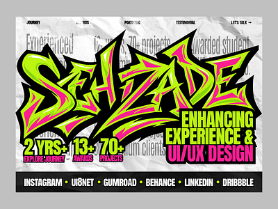 Sehzade - Grafitti Theme Personal Website grafitti graphic design interface landing page ui uiux uiuxdesign user interface ux web web design website website design