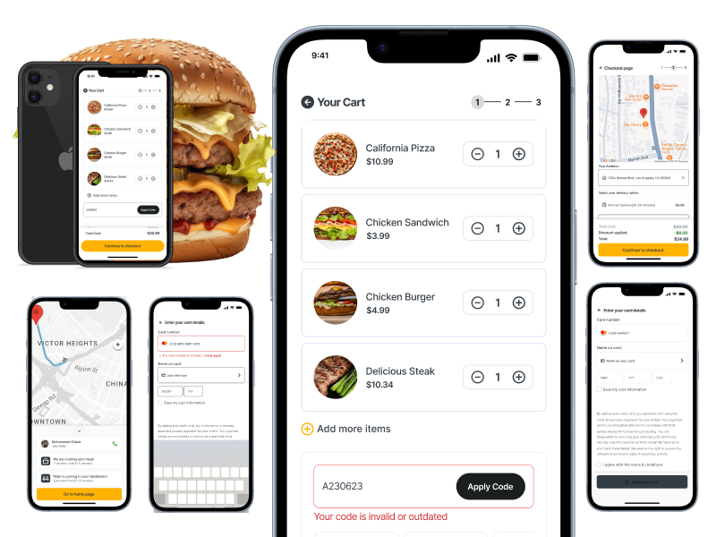 Food checkout mobile app design burger app design burger food app design checkout system figma design food app food app design food branding food checkout design food delivery app design food delivery checkout food delivery checkout design food delivery ui design food delivery ux mobile app design sales funnel design ui ui food app uiux user experience ux food app