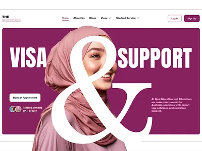 Immigration & Visa Consulting Website Design agency application consulting website fly visa immigration landing page ui layout resident student visa travellers ui ux design uidesign ux design visa consulting visa support visa website website design