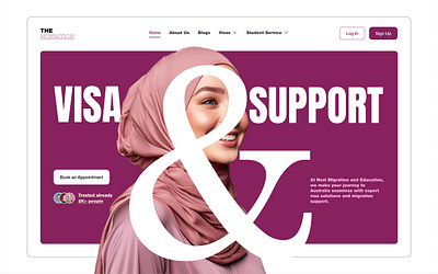 Immigration & Visa Consulting Website Design agency application consulting website fly visa immigration landing page ui layout resident student visa travellers ui ux design uidesign ux design visa consulting visa support visa website website design