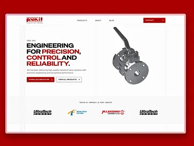 Punit Valves Marketing Website 3d animation branding design engineering engineering drawing enterprise flat design industrial website isometric landing page manufacturing marketing website metal minimal design render spline ui website website design