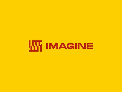 Imagine logo design abstract bold brand branding image imagination imagine logo logo design minimal minimalist red yellow simple strong symbol yellow red