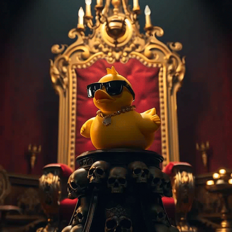 𝕳𝖆𝖎𝖑 𝖙𝖔 𝖙𝖍𝖊 𝕶𝖎𝖓𝖌 ai art animation generative art motion graphics nightcafe rizz rubber ducky