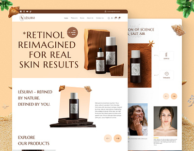 LÉ SURVI – Skincare Landing Page UI 3d animation app branding design graphic design logo motion graphics ui ux