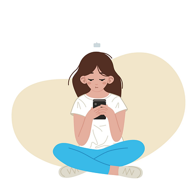 girl typing... animation