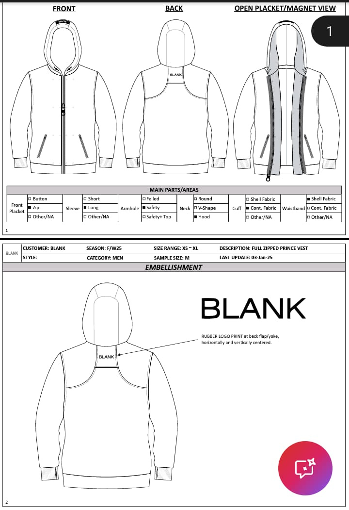 Example of Basic Flat Sketch Service