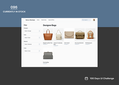 DailyUIchallenge Day 096/100 Prompt: Currently In Stock ui
