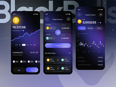 crypto currency wallet mobile ui design blockchain clean crypto portfolio crypto wallet cryptocurrency cryptocurrency app digital wallet finance minimal mobile mobile app modern ui ui wallet app